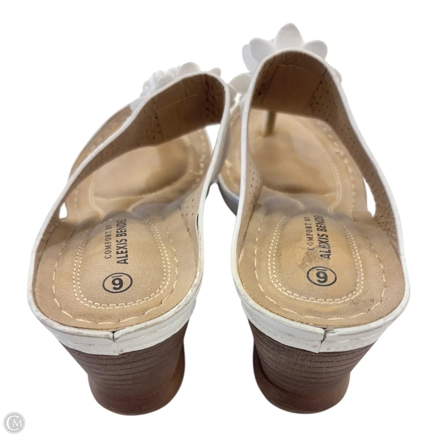 Sandals Heels Wedge By Clothes Mentor In White, Size: 6