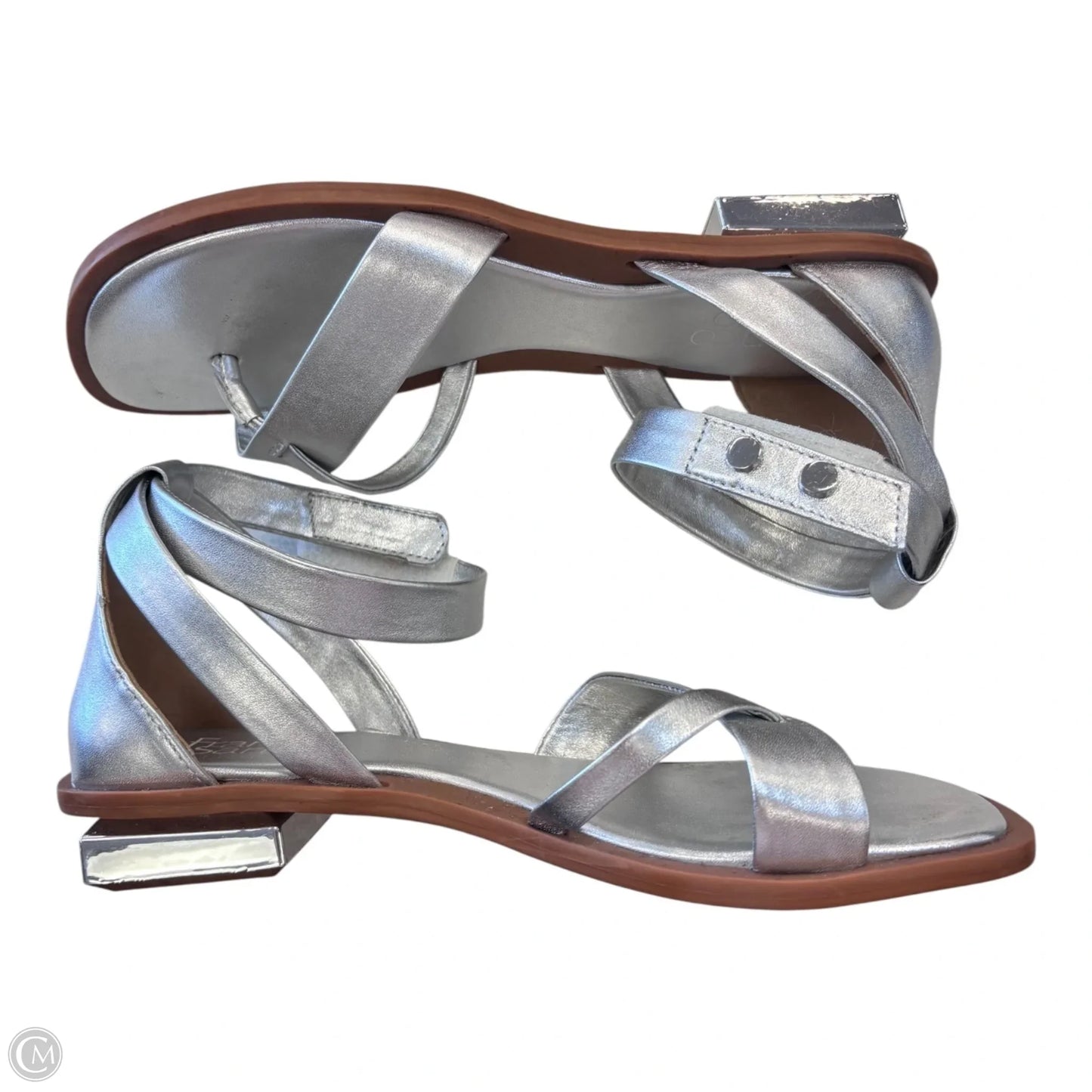 Sandals Flats By Franco Sarto In Silver, Size: 8.5