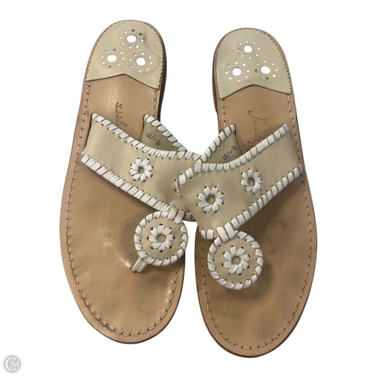 Sandals Flip Flops By Jack Rogers In Tan & White, Size: 9