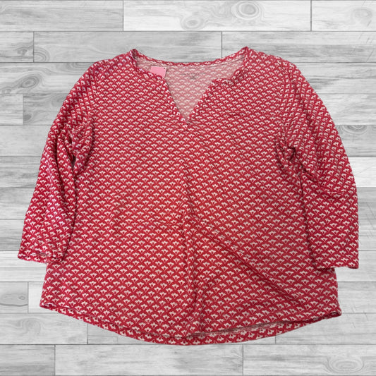 Top 3/4 Sleeve By Ann Taylor In Red, Size: M