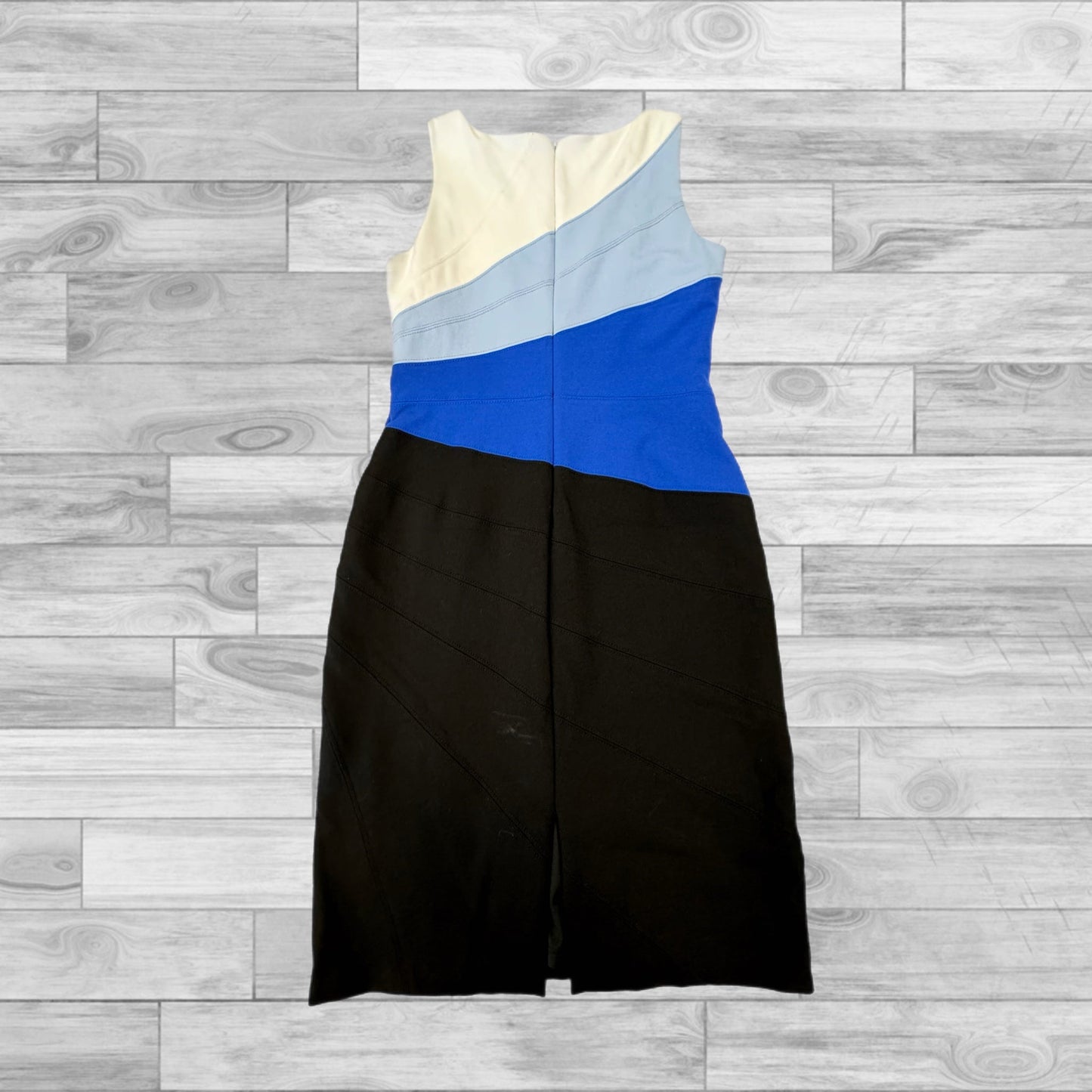 White Blue Dress Casual Short White House Black Market, Size 4