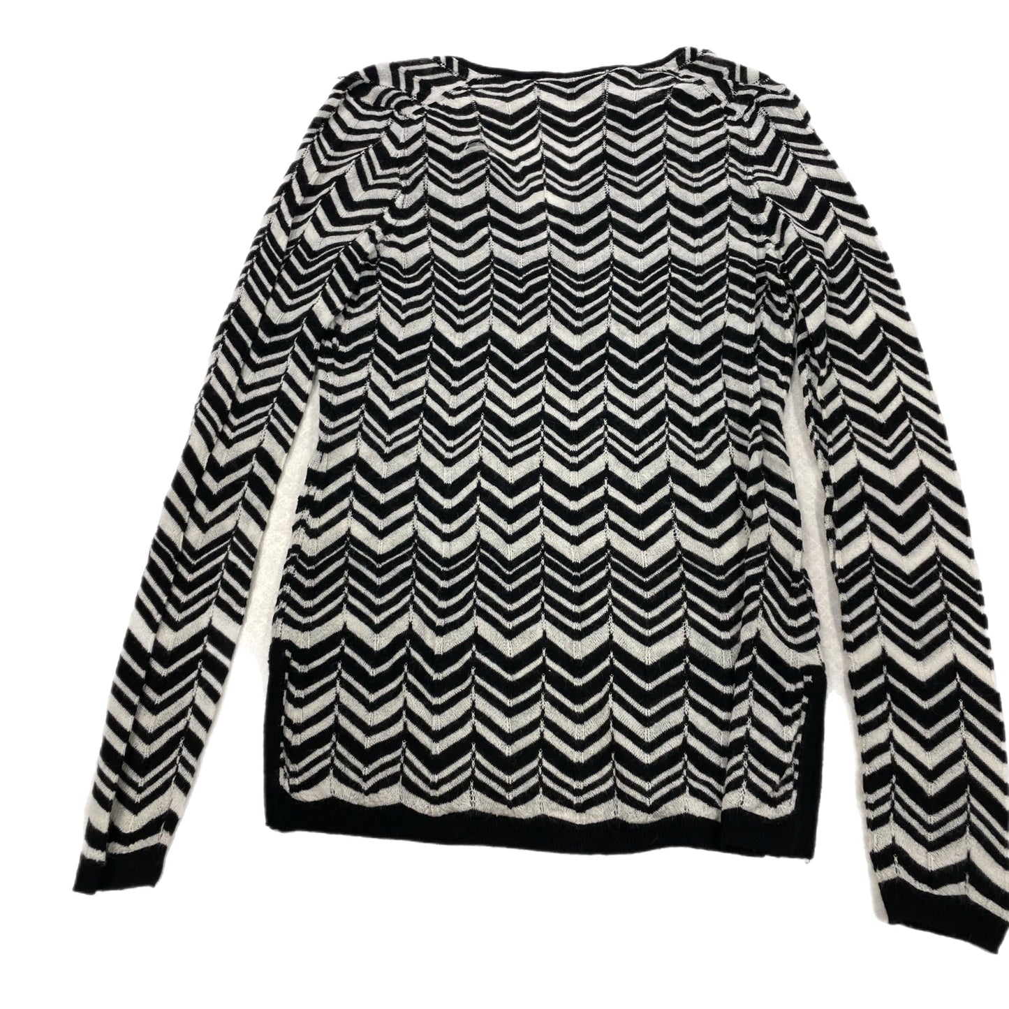 Top Long Sleeve By Ann Taylor In Black & White, Size: M