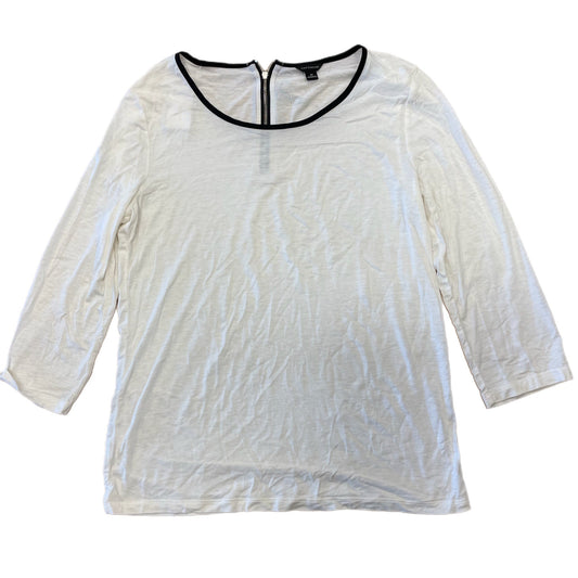 Top Long Sleeve By Ann Taylor In Cream, Size: M