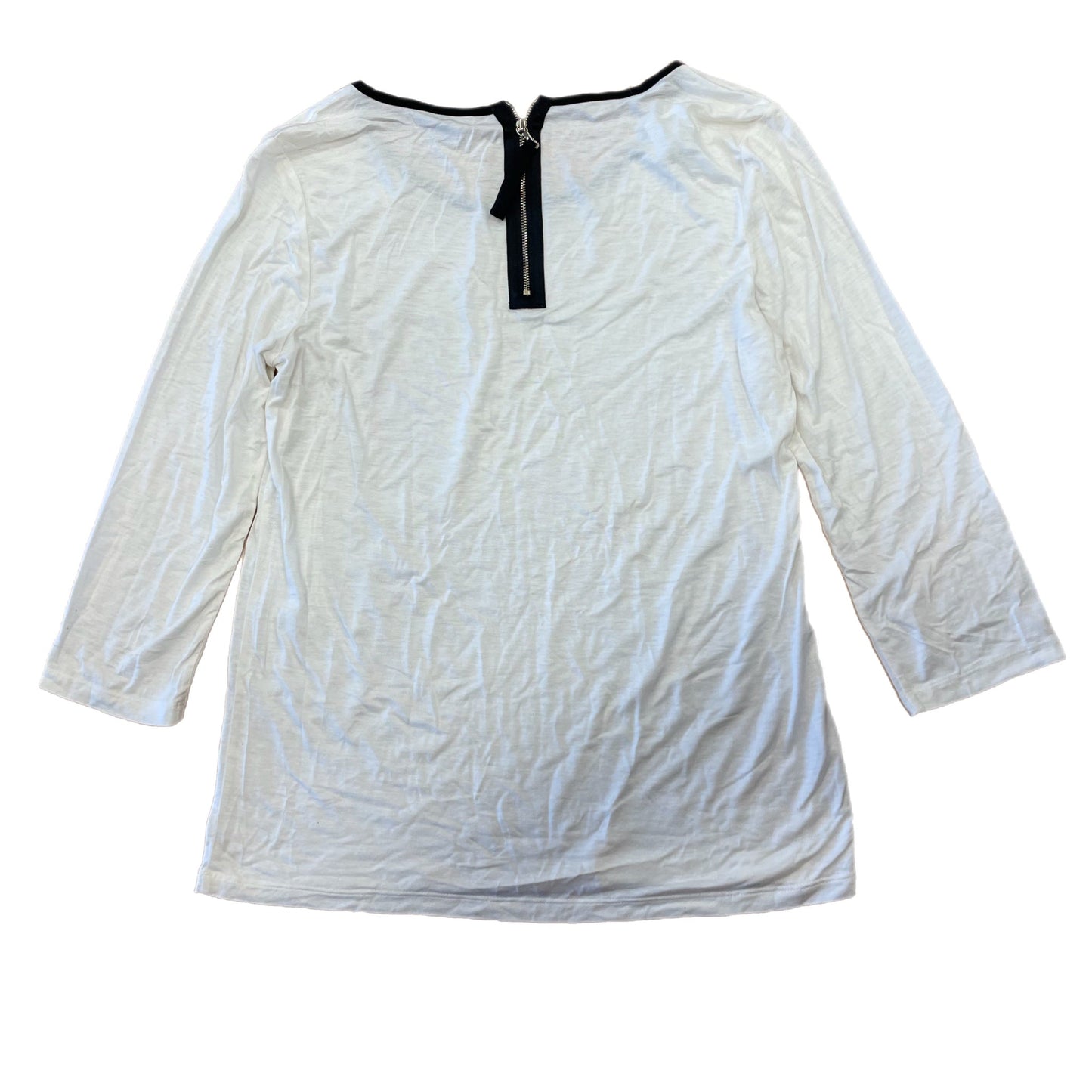 Top Long Sleeve By Ann Taylor In Cream, Size: M