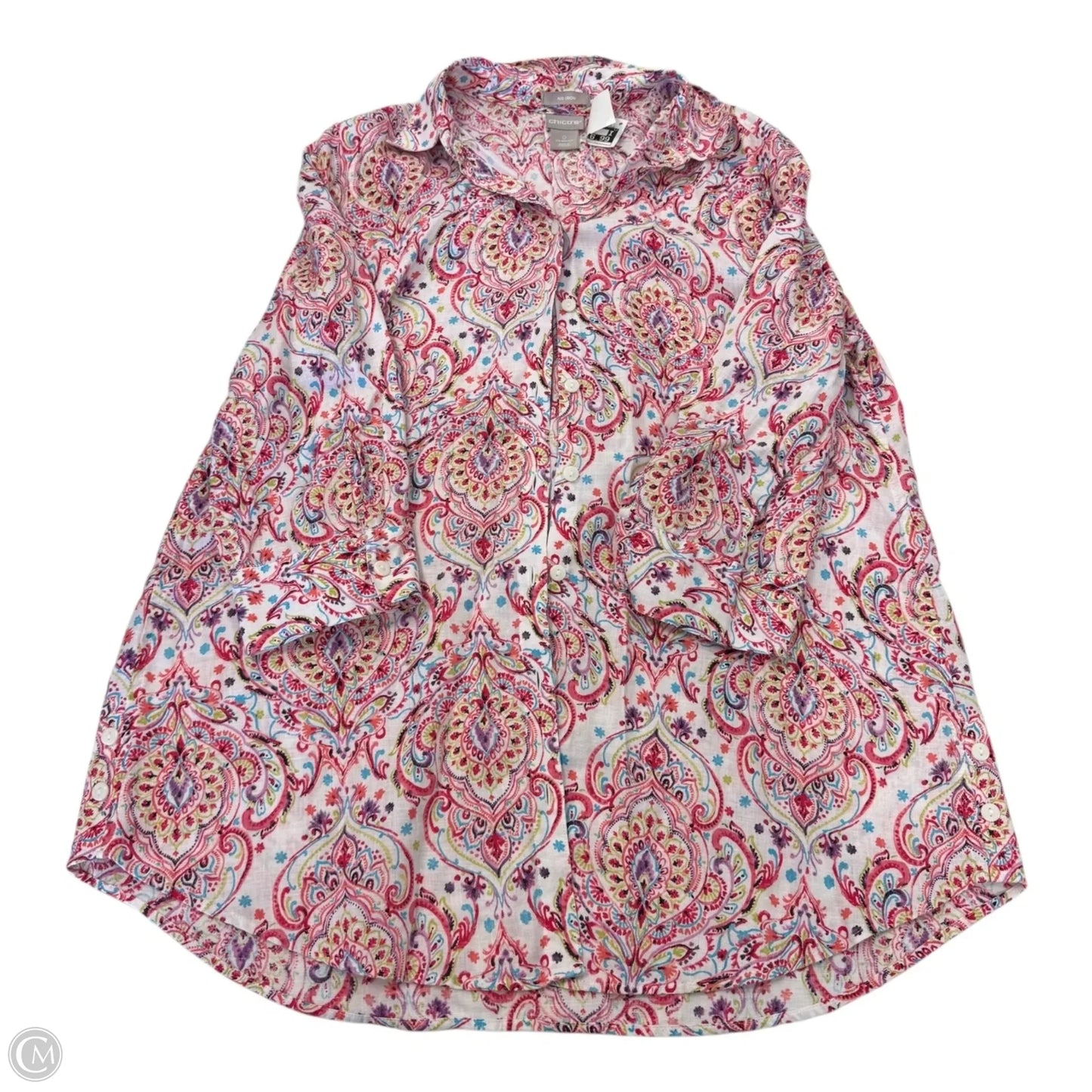 Top Long Sleeve By Chicos In Pink, Size: 0 (S)