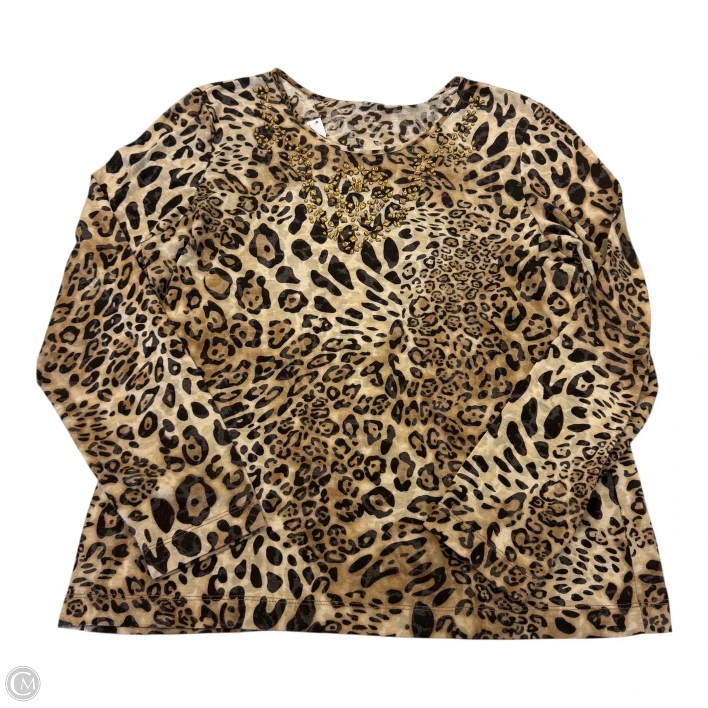 Top Long Sleeve By Chicos In Animal Print, Size: 2 large