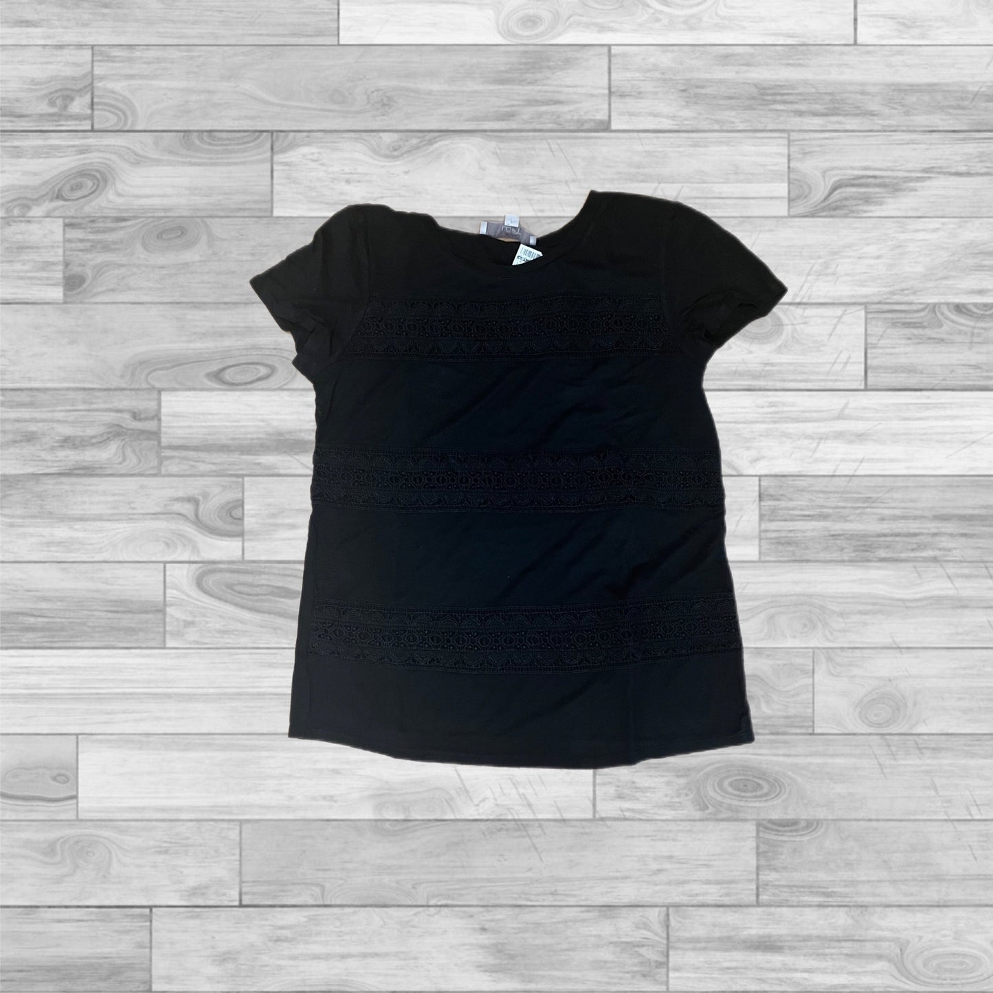 Top Short Sleeve By Loft In Black, Size: S