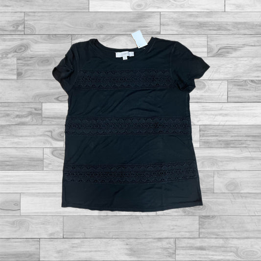 Top Short Sleeve By Loft In Black, Size: S