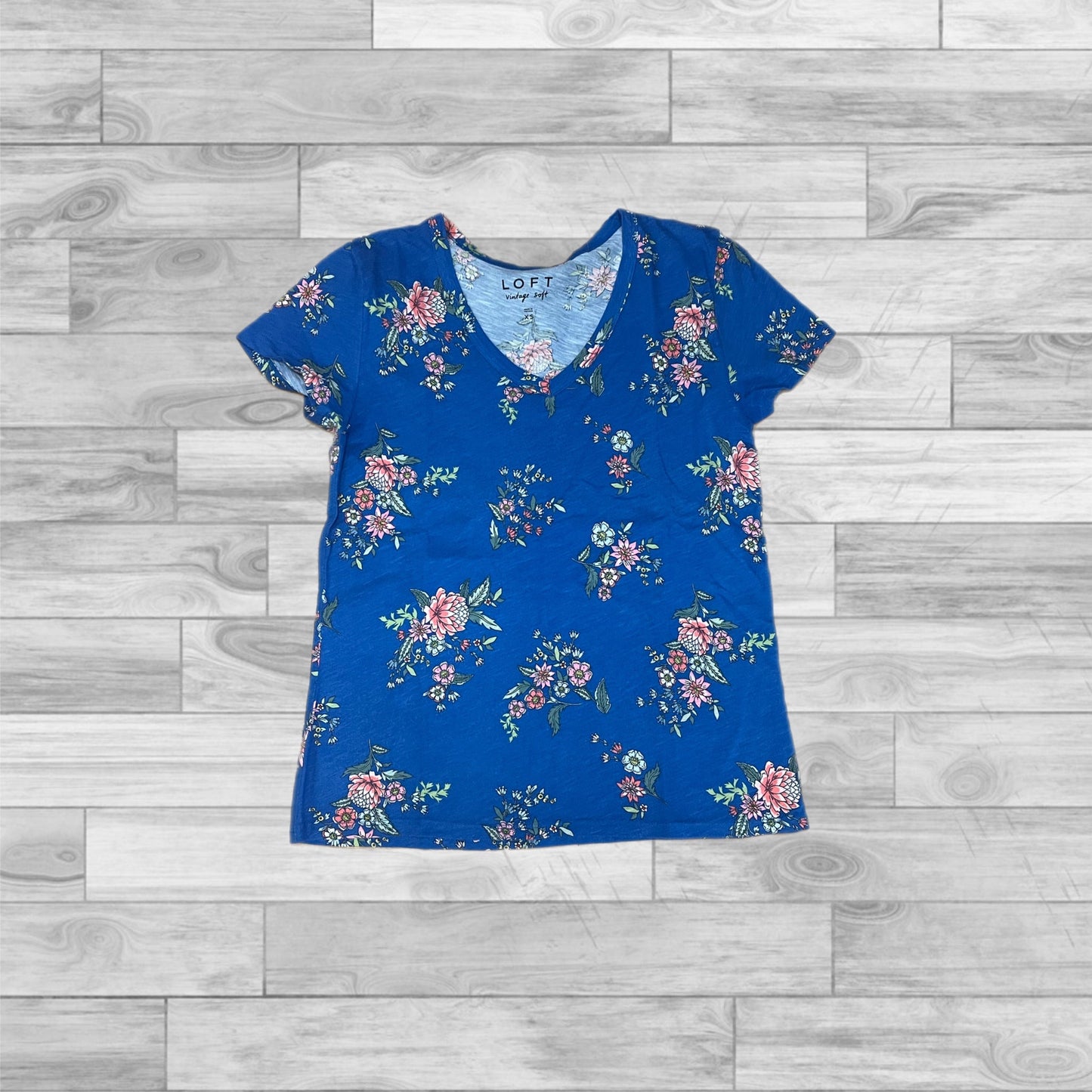 Top Short Sleeve By Loft In Blue, Size: Xs