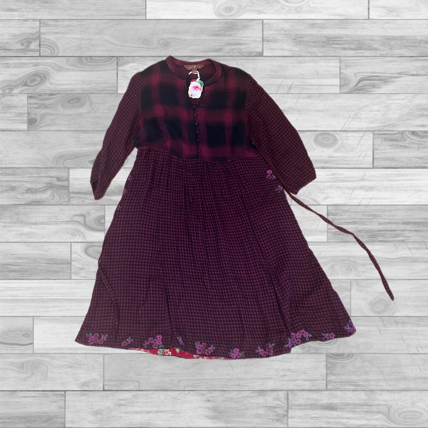 Dress Casual Midi By April Carnell In Maroon, Size: L