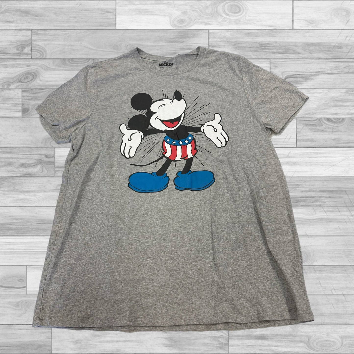 Top Short Sleeve By Disney Store In Grey, Size: Xl