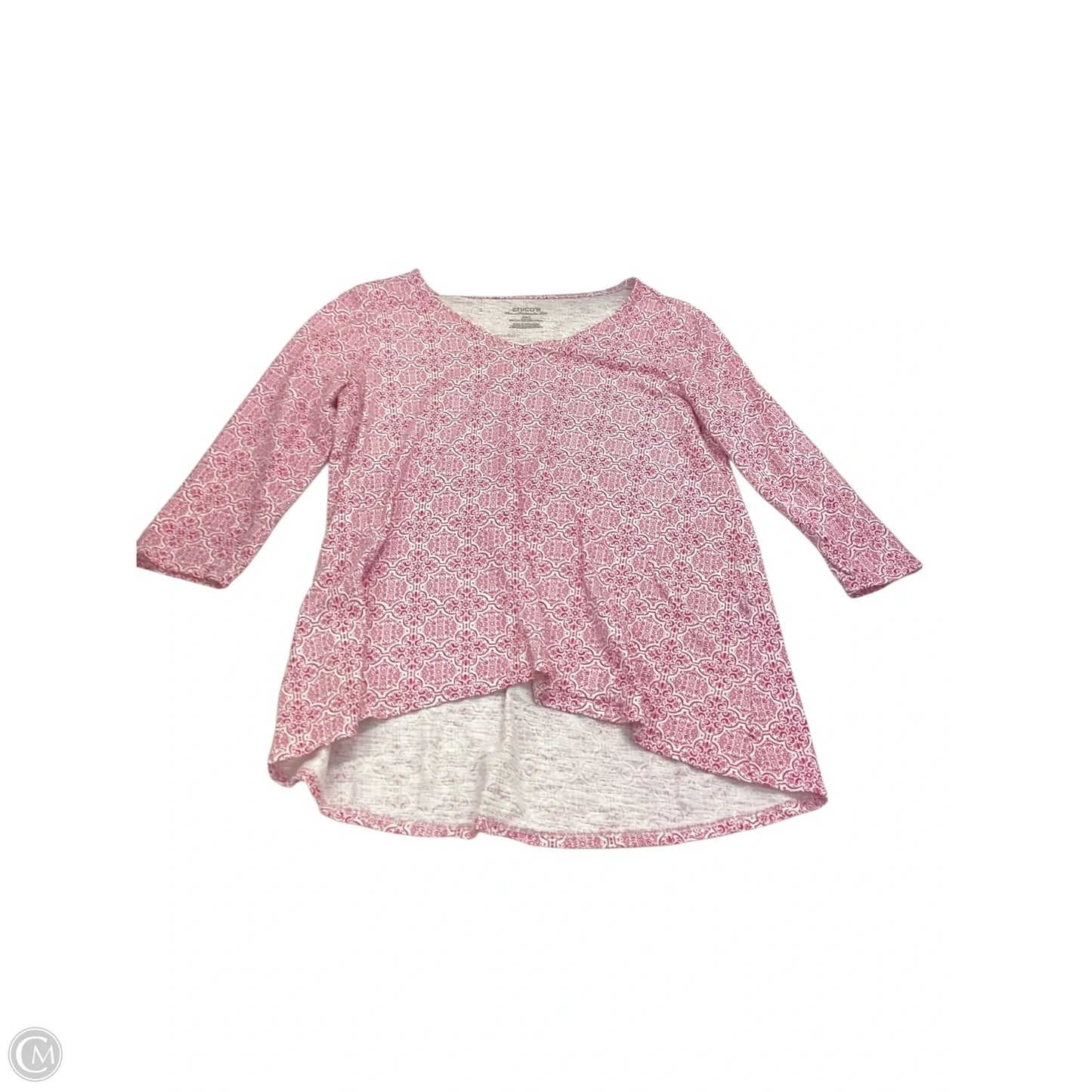 Top 3/4 Sleeve By Chicos In Pink, Size: 0