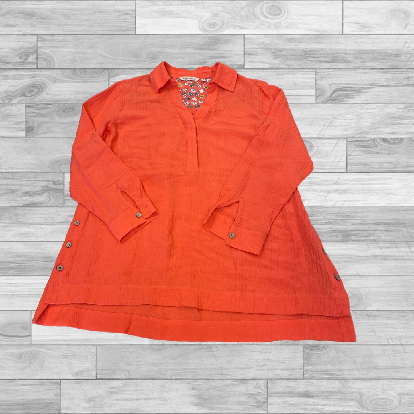 Top Long Sleeve By Soft Surroundings In Orange, Size: M