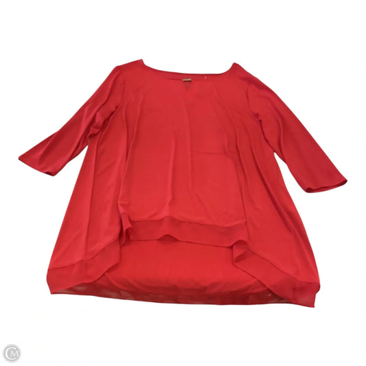 Top 3/4 Sleeve By Chicos In Red, Size: 2