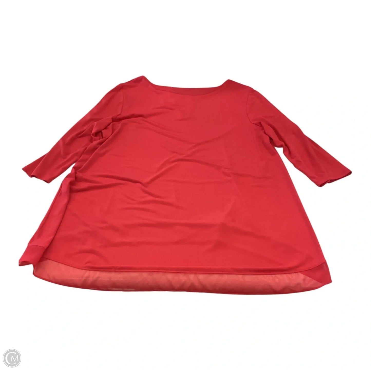 Top 3/4 Sleeve By Chicos In Red, Size: 2