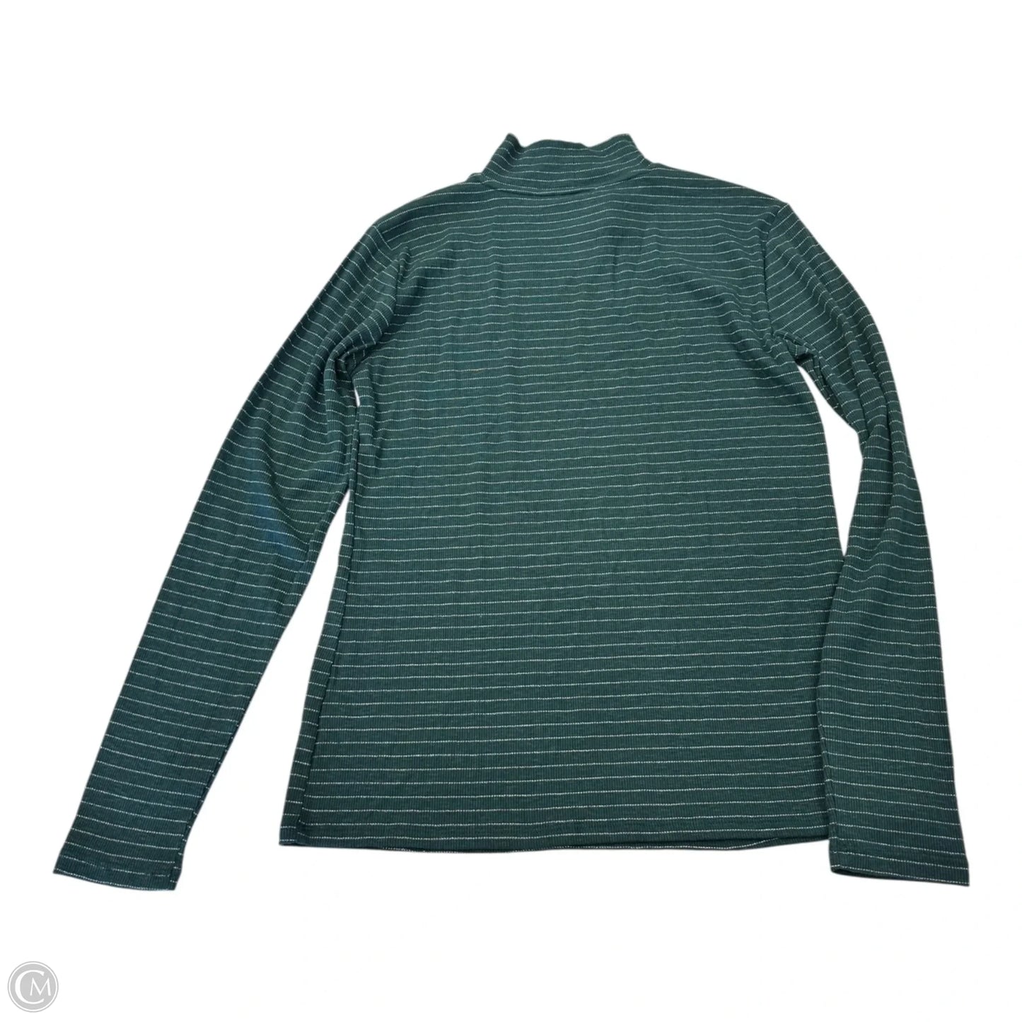 Top Long Sleeve By Nine West In Green & Silver, Size: L