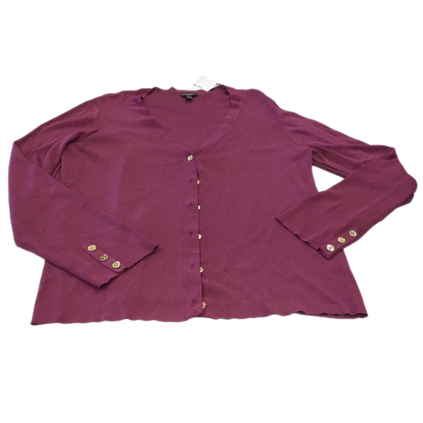 Cardigan By Dana Buchman In Purple, Size: Xl