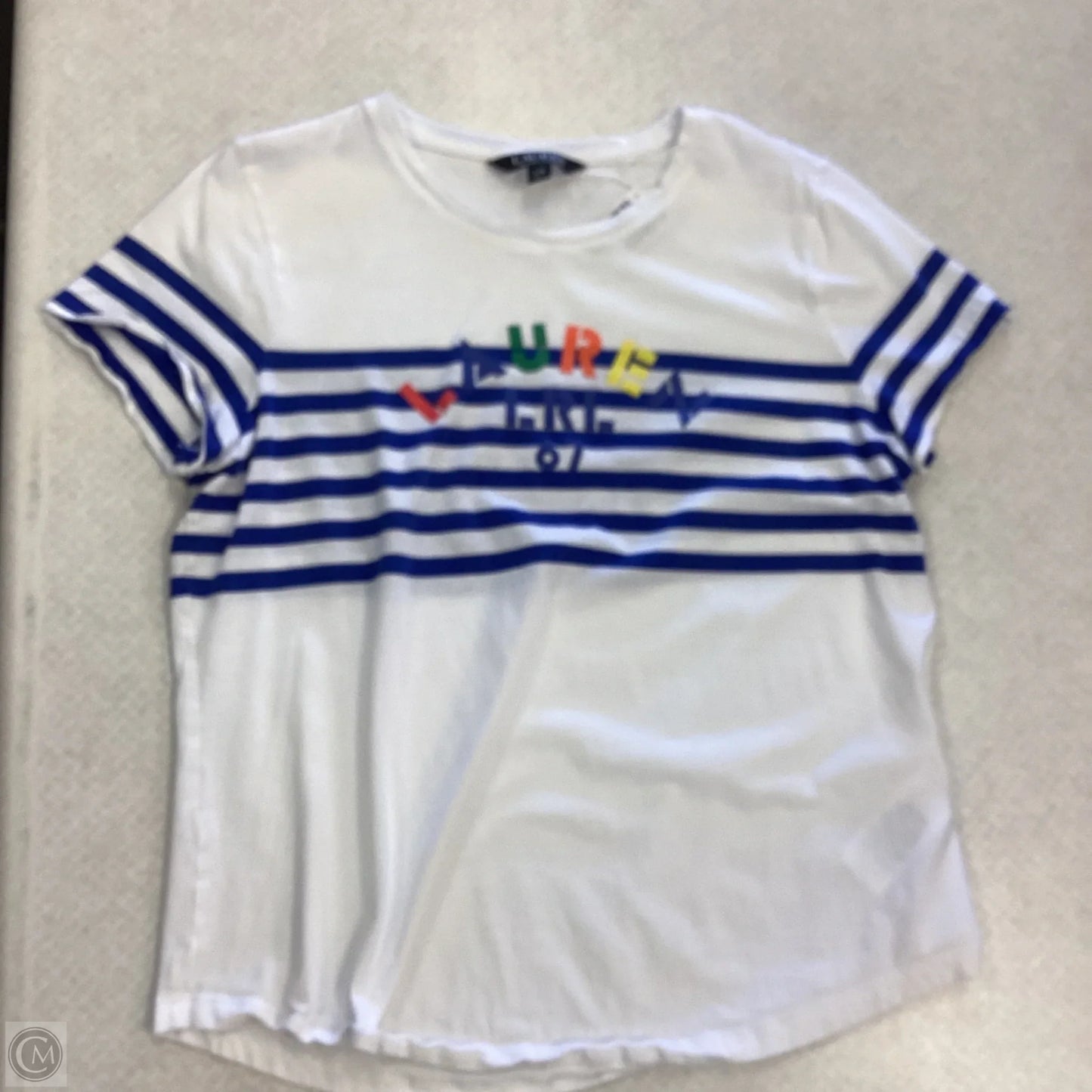 Top Short Sleeve By Ralph Lauren In Striped Pattern, Size: L