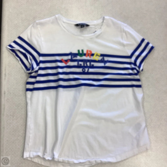 Top Short Sleeve By Ralph Lauren In Striped Pattern, Size: L