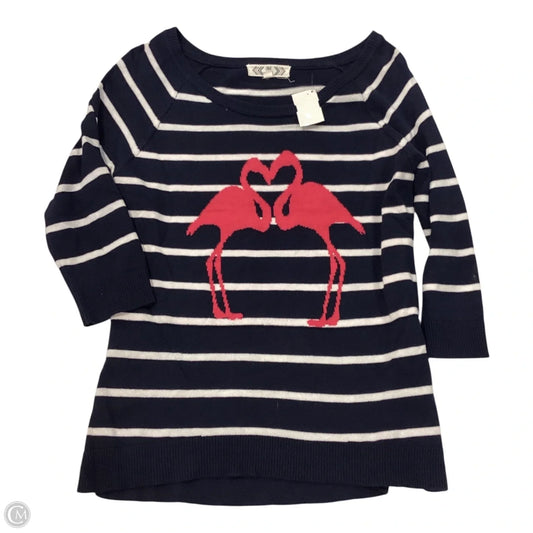 Top 3/4 Sleeve By Pink Rose In Striped Pattern, Size: M