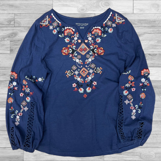 Top Long Sleeve By Soft Surroundings In Navy, Size: S