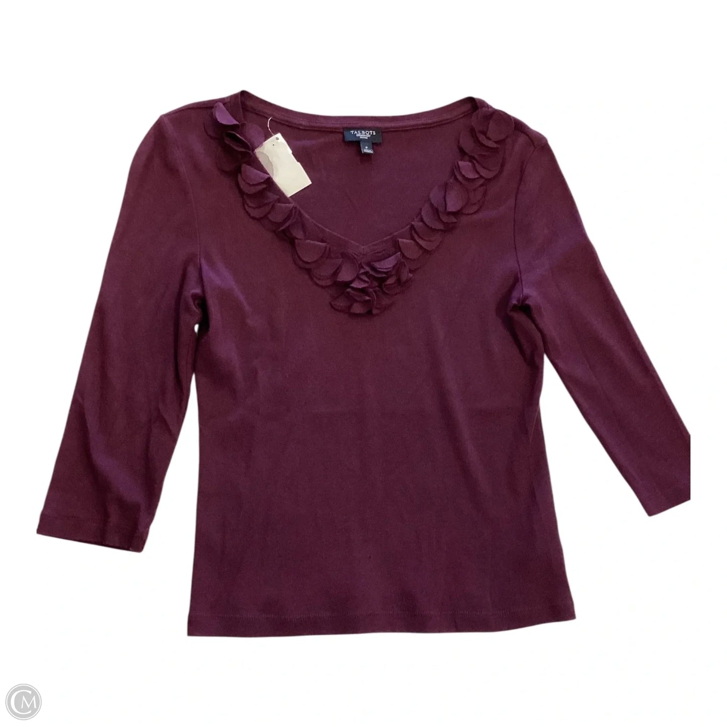 Top Long Sleeve By Talbots In Maroon, Size: S