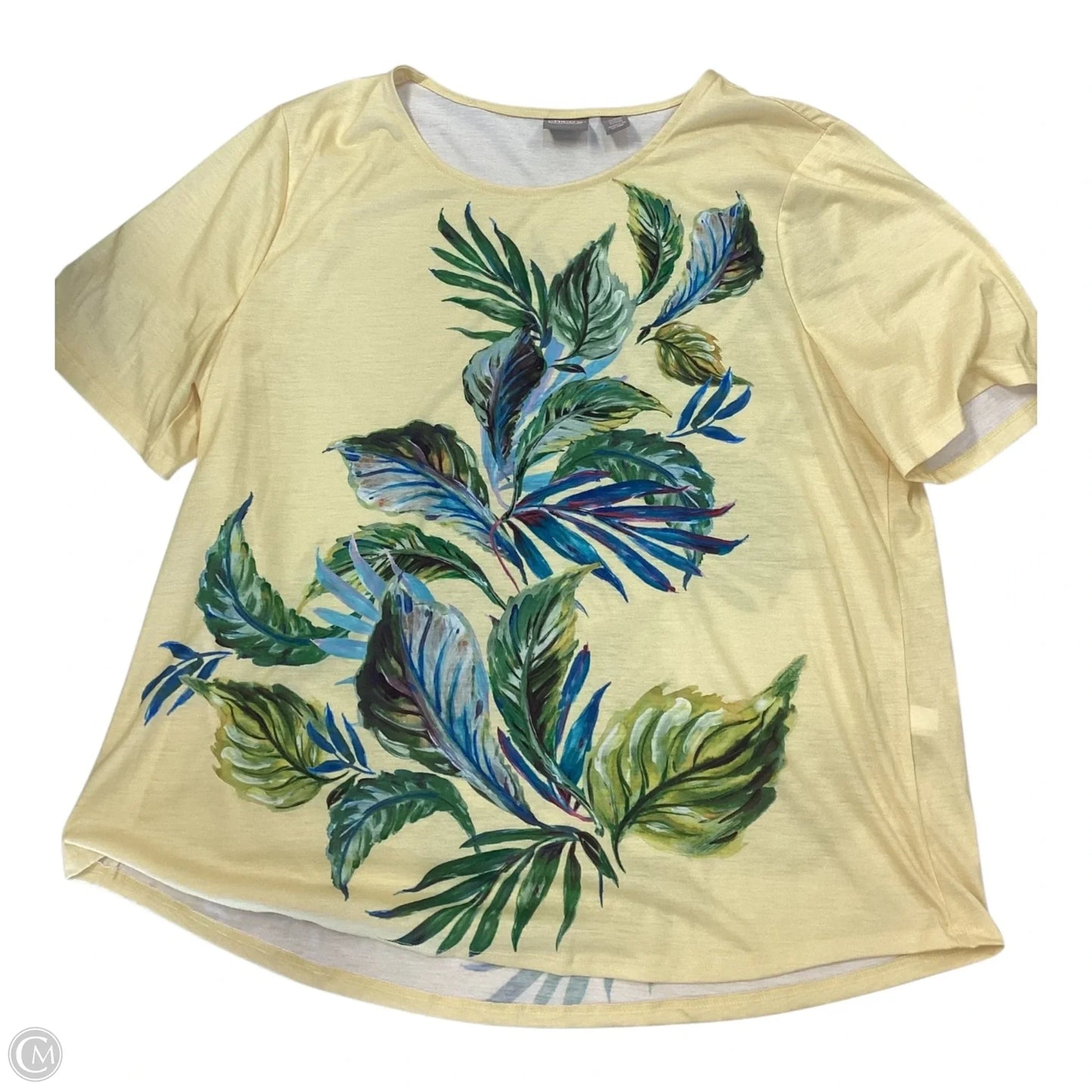 Top Short Sleeve By Chicos In Yellow, Size: 30
