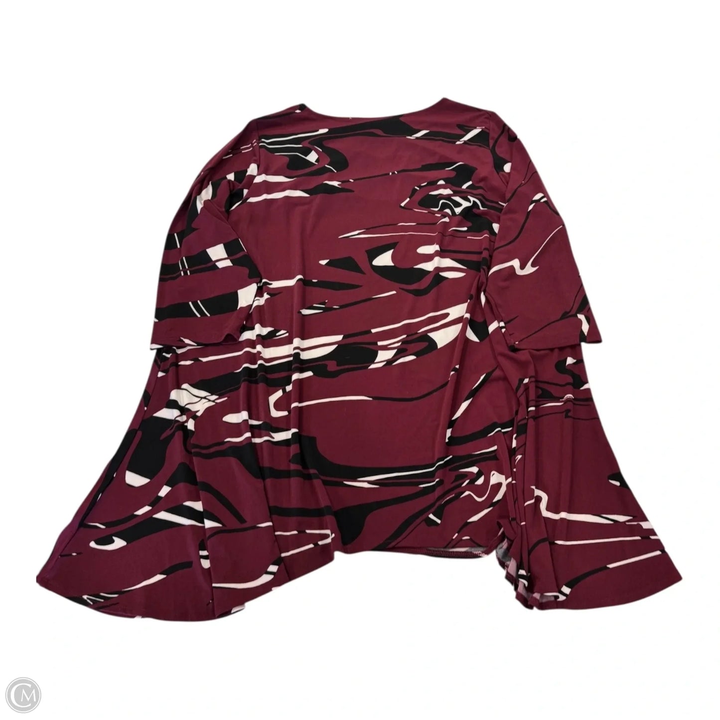 Top 3/4 Sleeve By Alfani In Maroon, Size: 3x