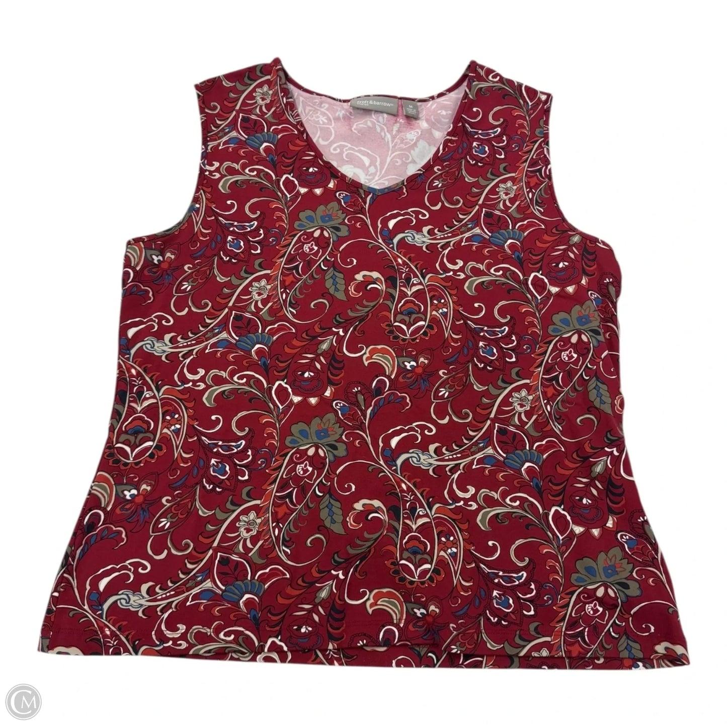 Top Sleeveless By Croft And Barrow In Maroon, Size: M