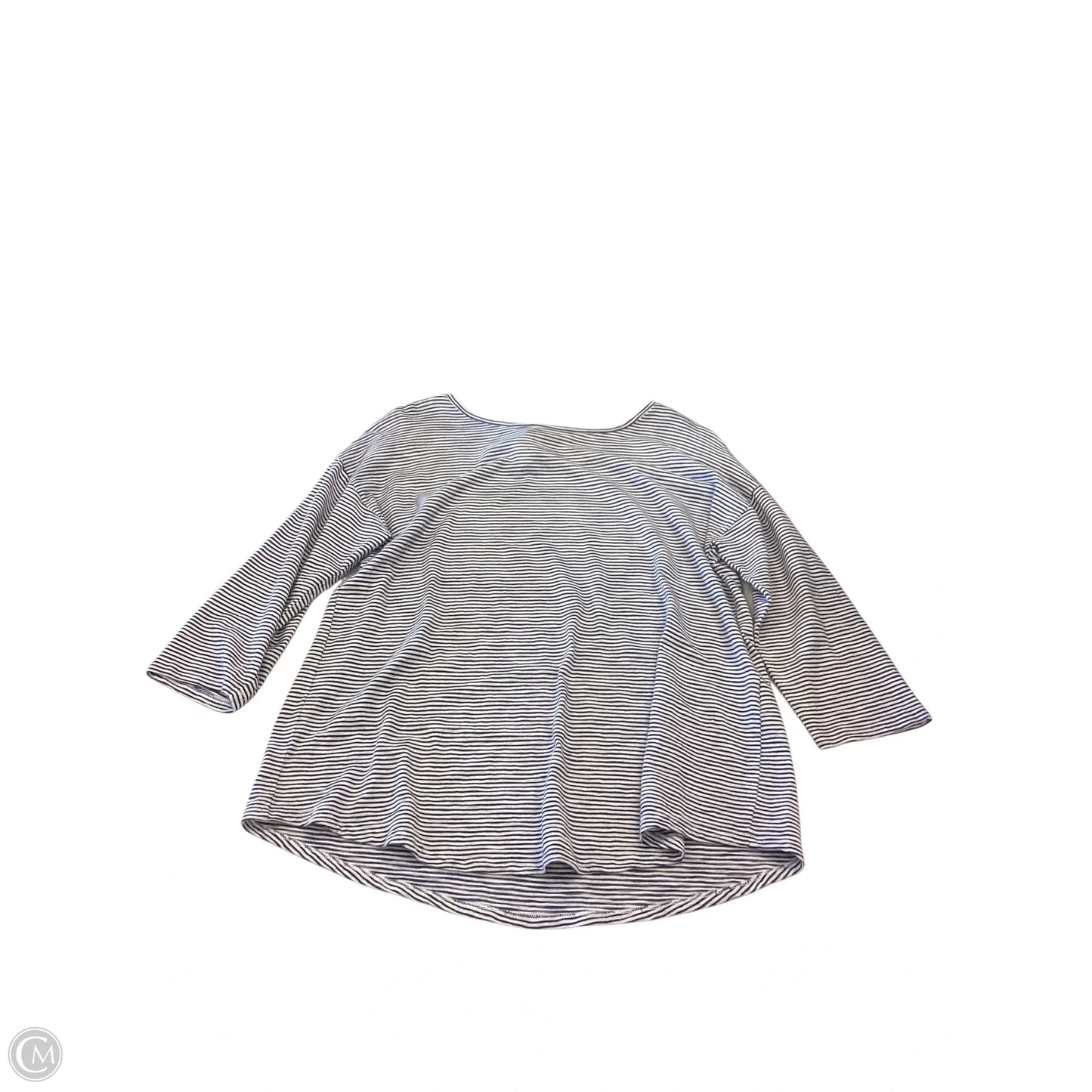 Top 3/4 Sleeve By Chicos In Striped Pattern, Size: M