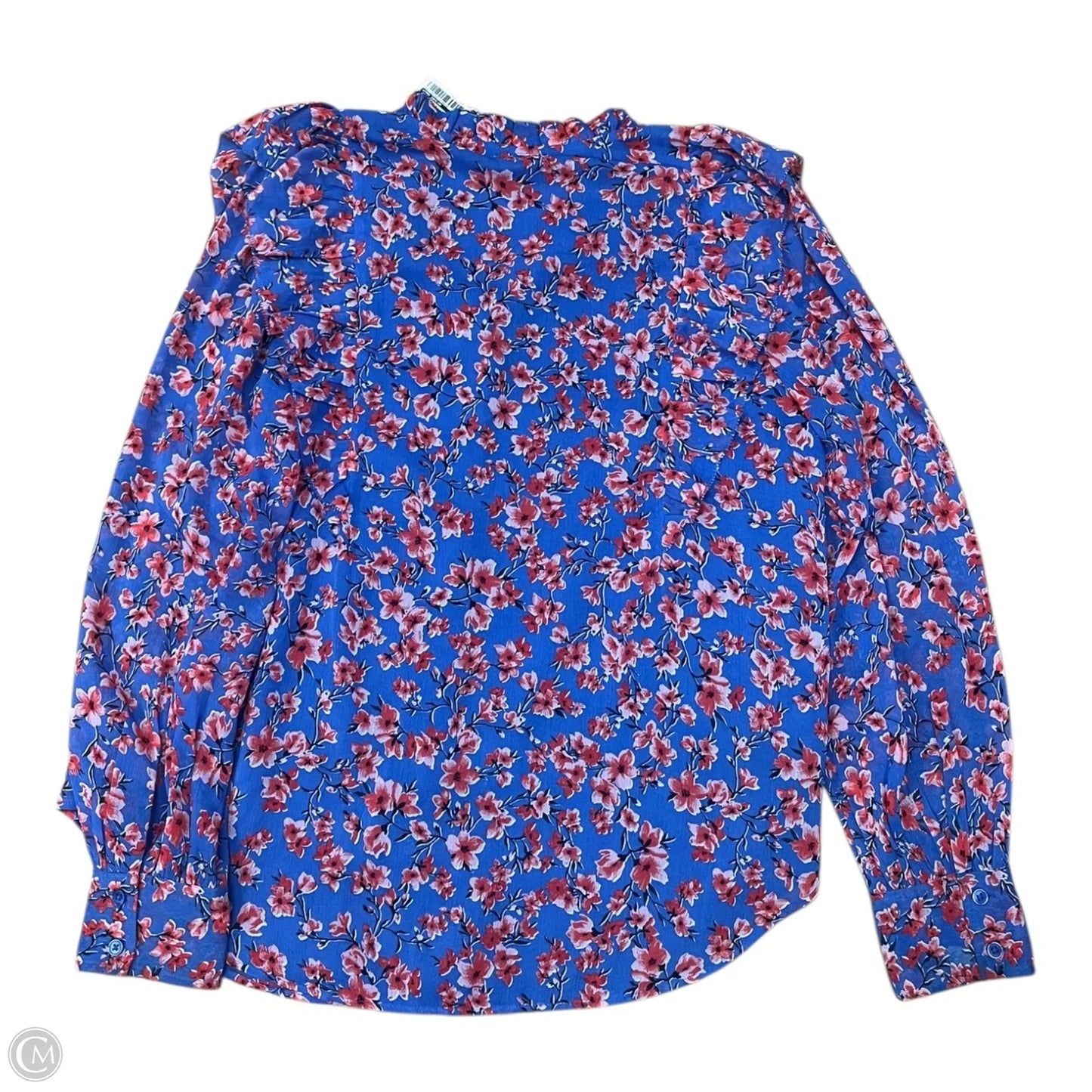 Top Long Sleeve By Ann Taylor In Blue & Red, Size: M