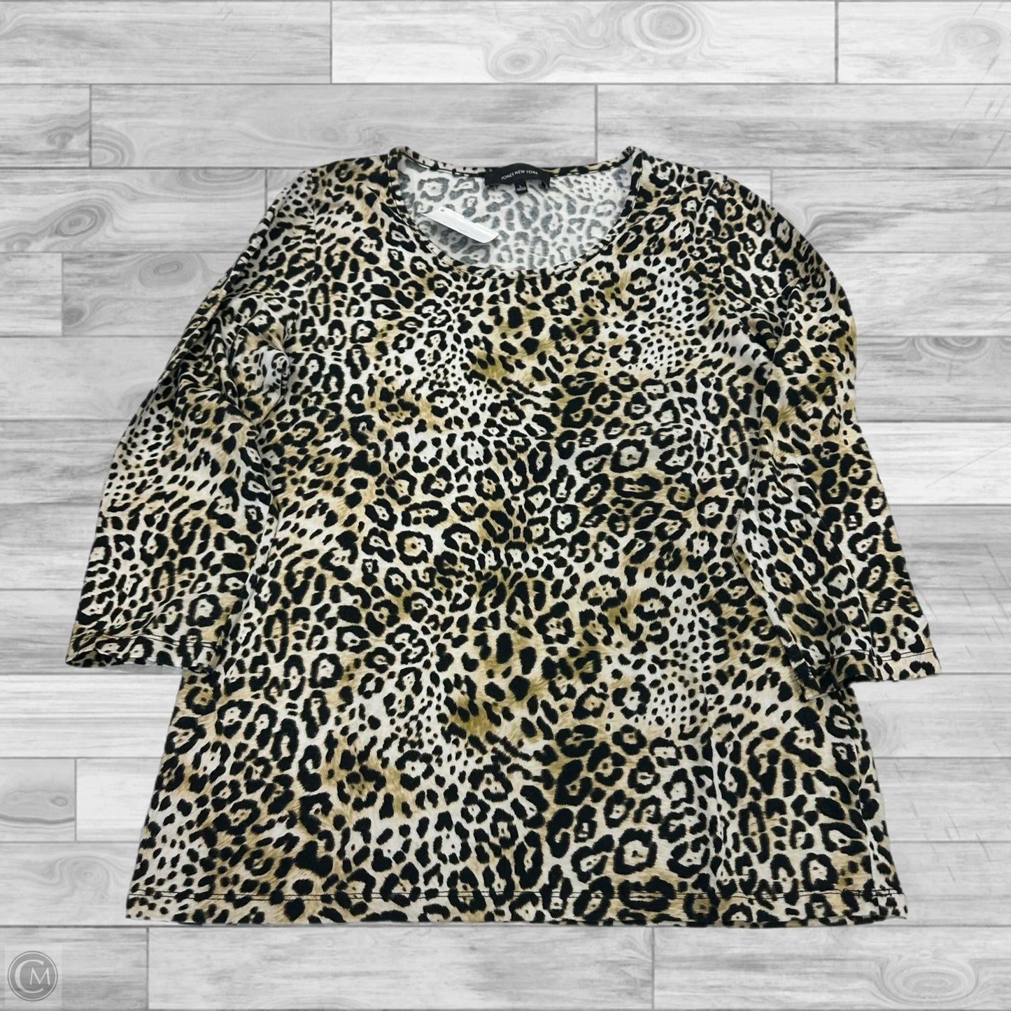 Top 3/4 Sleeve By Jones New York In Animal Print, Size: L