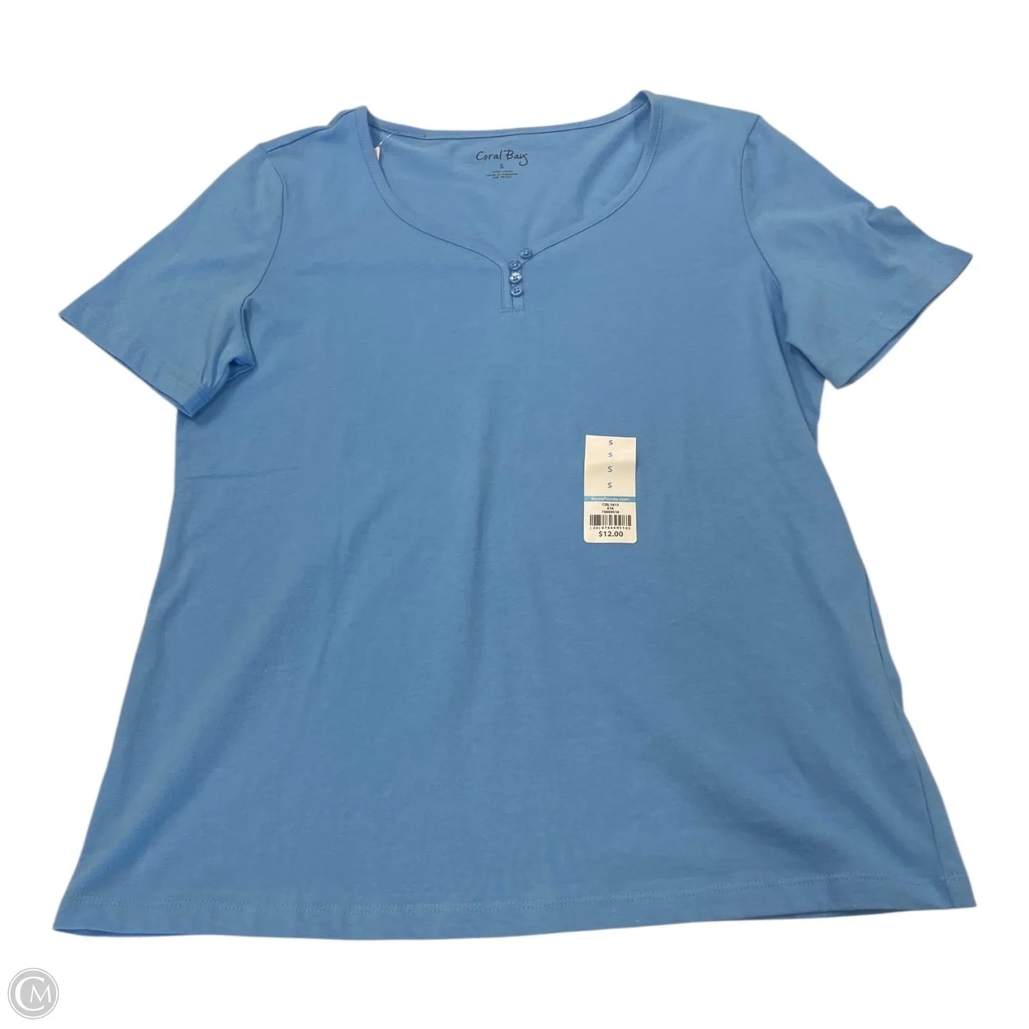 Top Short Sleeve By Coral Bay In Blue, Size: S