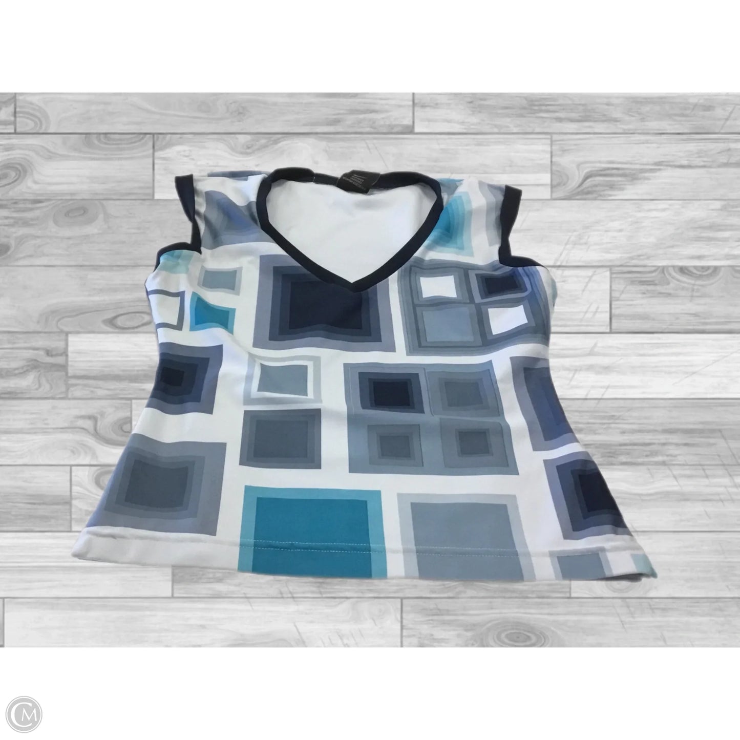 Athletic Tank Top By Nike In Grey & White, Size: S