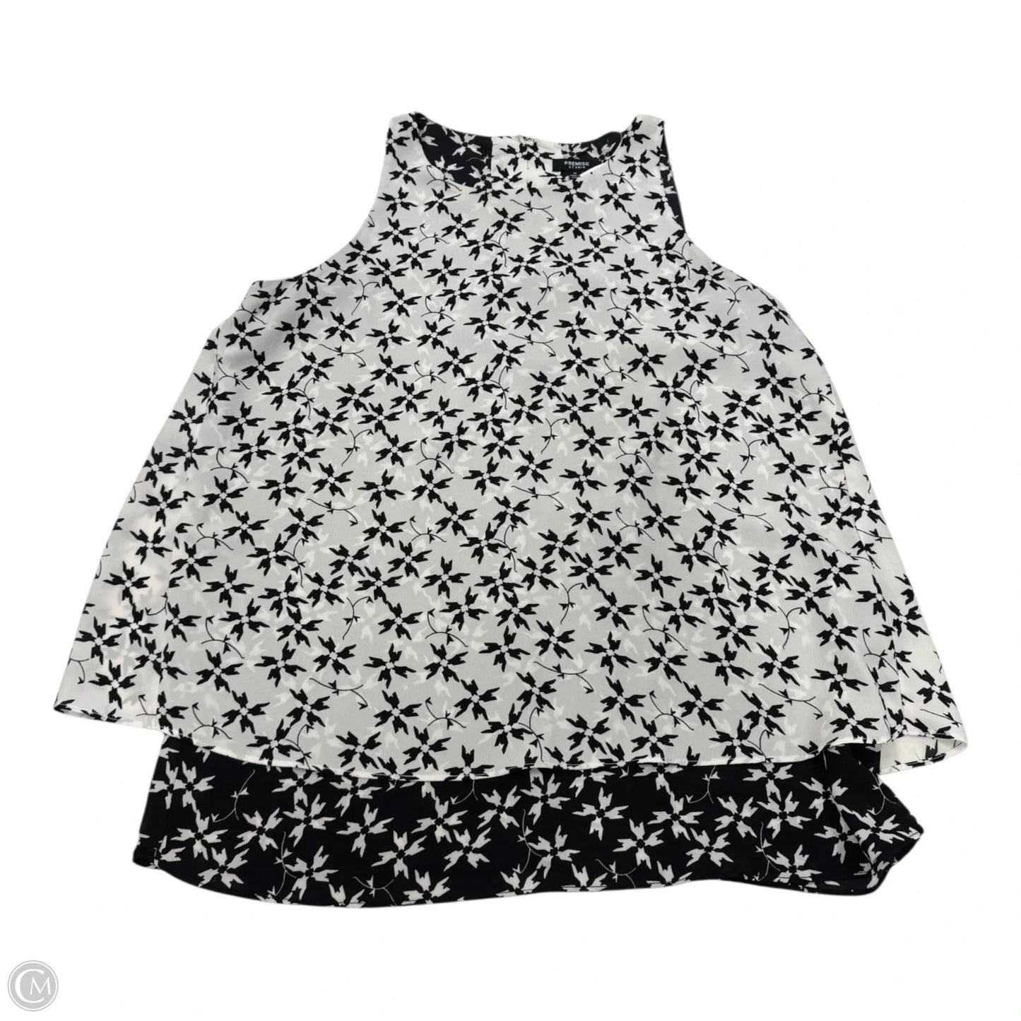 Top Sleeveless By Premise In Black & White, Size: M