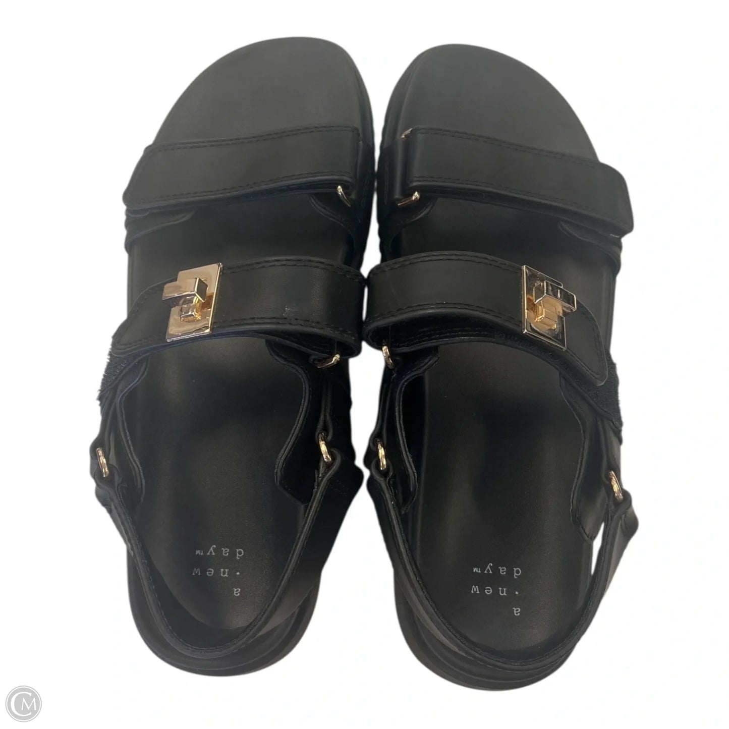 Sandals Flats By A New Day In Black, Size: 9.5