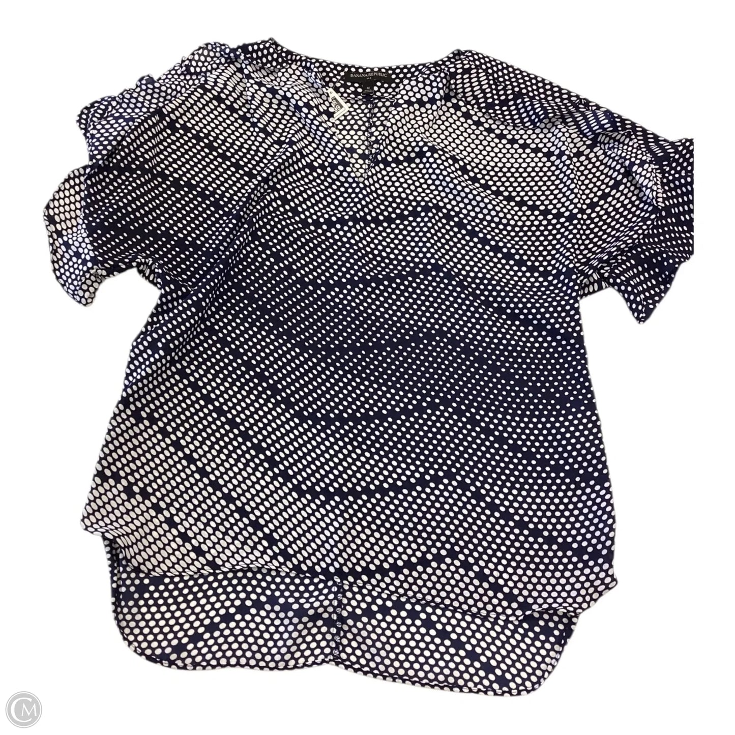 Top Long Sleeve By Banana Republic In Polkadot Pattern, Size: M