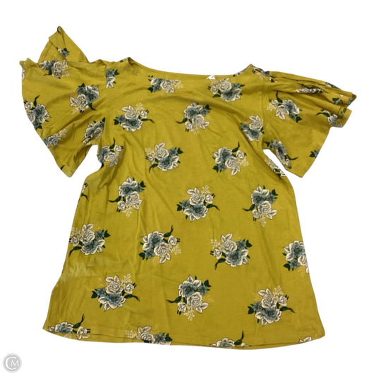 Top Short Sleeve By Loft In Yellow, Size: Xs