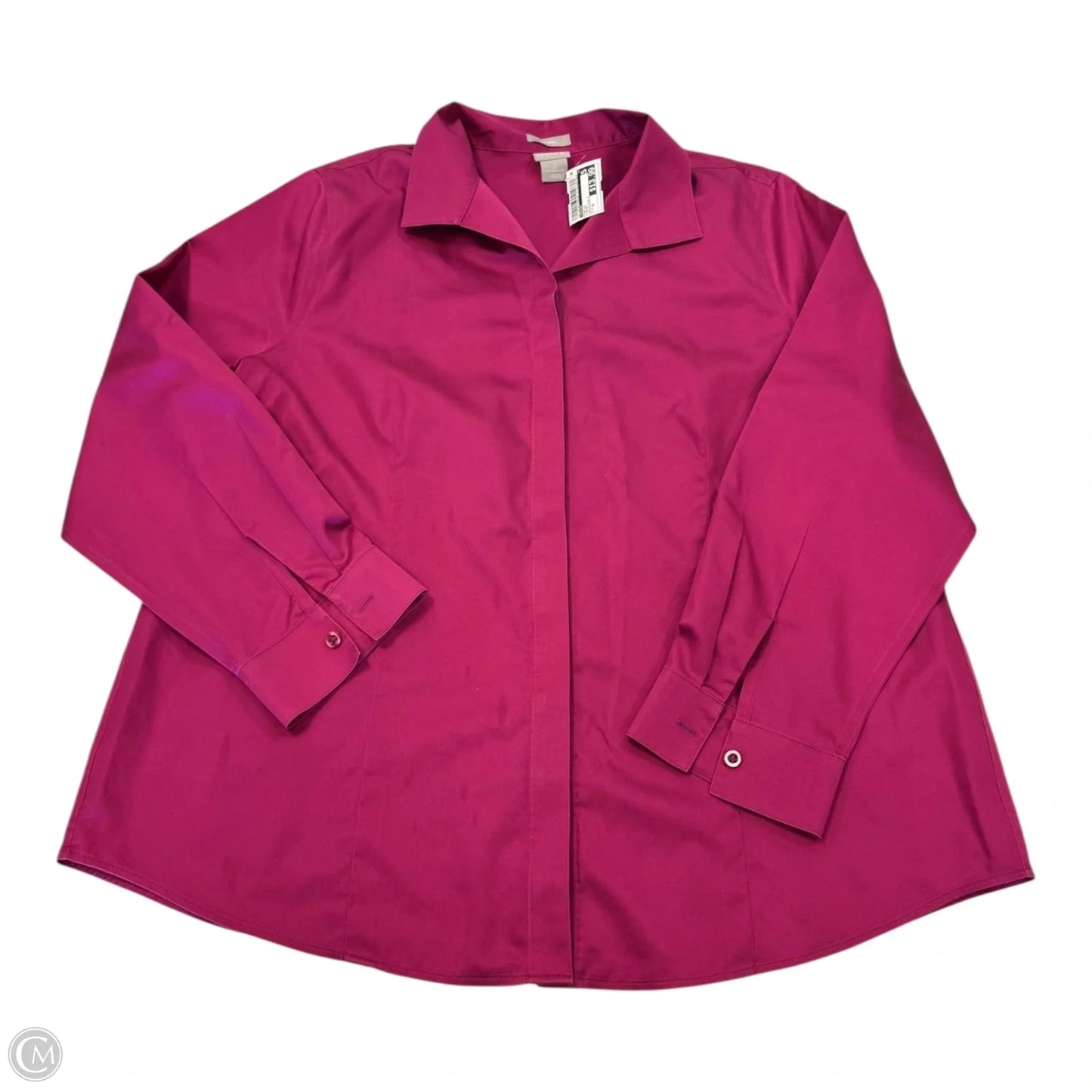 Top Long Sleeve By Chicos In Maroon, Size: Xl