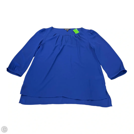 Top 3/4 Sleeve By Express In Blue, Size: Sp