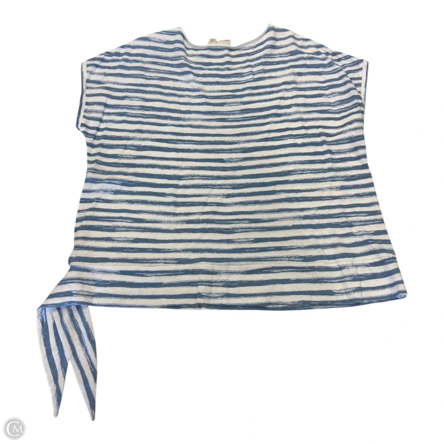 Top 2pc Short Sleeve By Chicos In Striped Pattern, Size: 2 (Large)