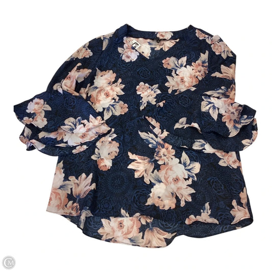 Top 3/4 Sleeve By Sami & Jo In Floral Print, Size: M