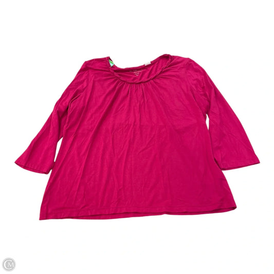 Top 3/4 Sleeve By Chicos In Pink, Size: L