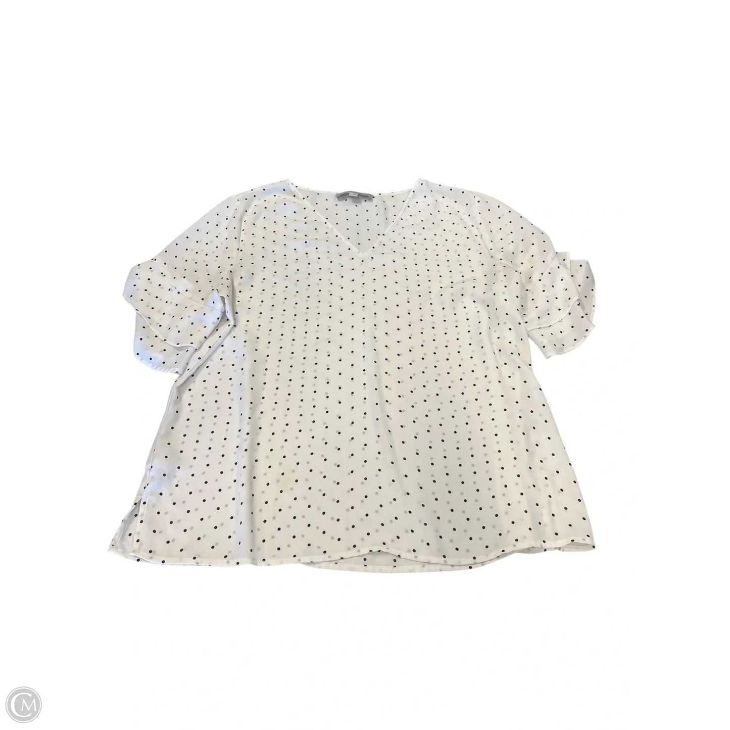 Top Short Sleeve By Loft In Polkadot Pattern, Size: L