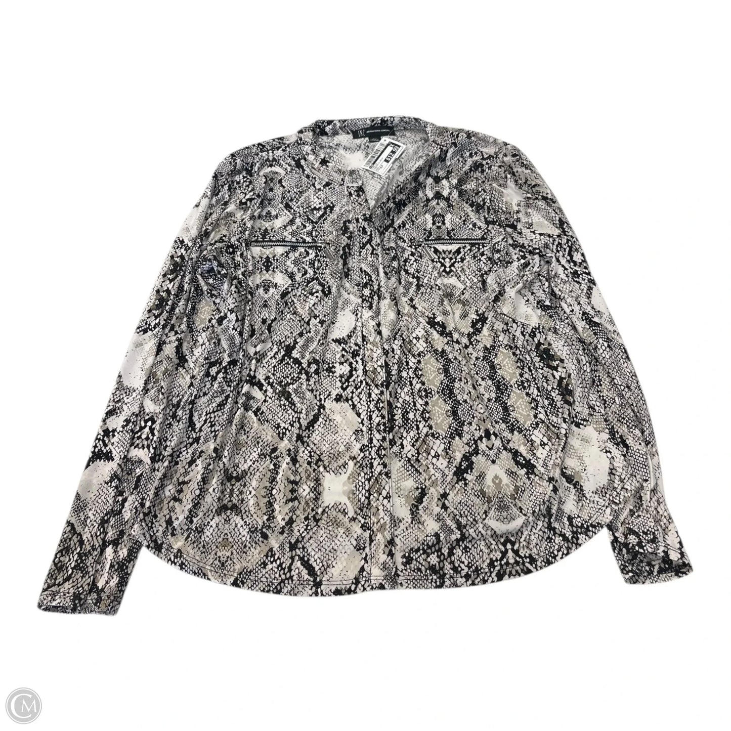 Top Long Sleeve By Inc In Snakeskin Print, Size: Xlp