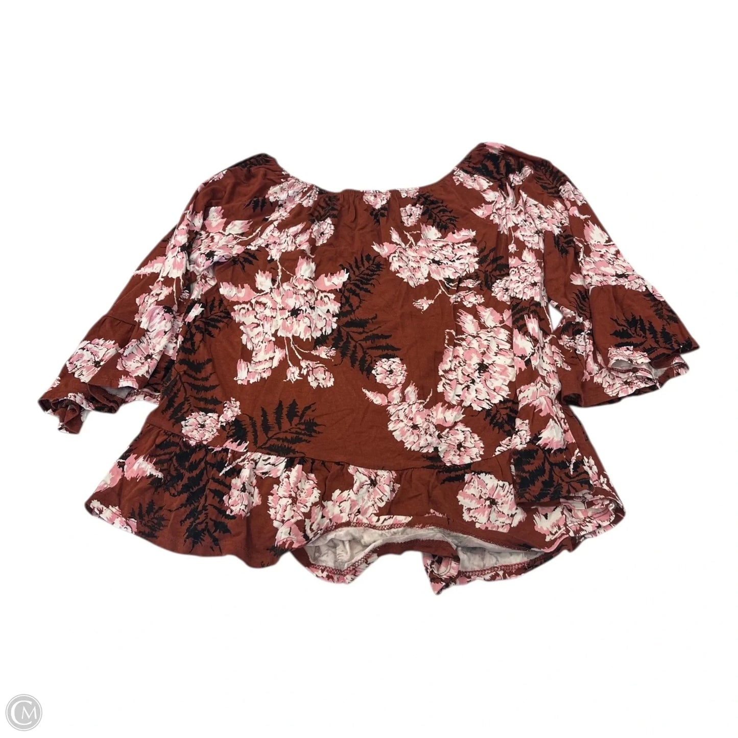 Top 3/4 Sleeve By Style And Company In Floral Print, Size: S