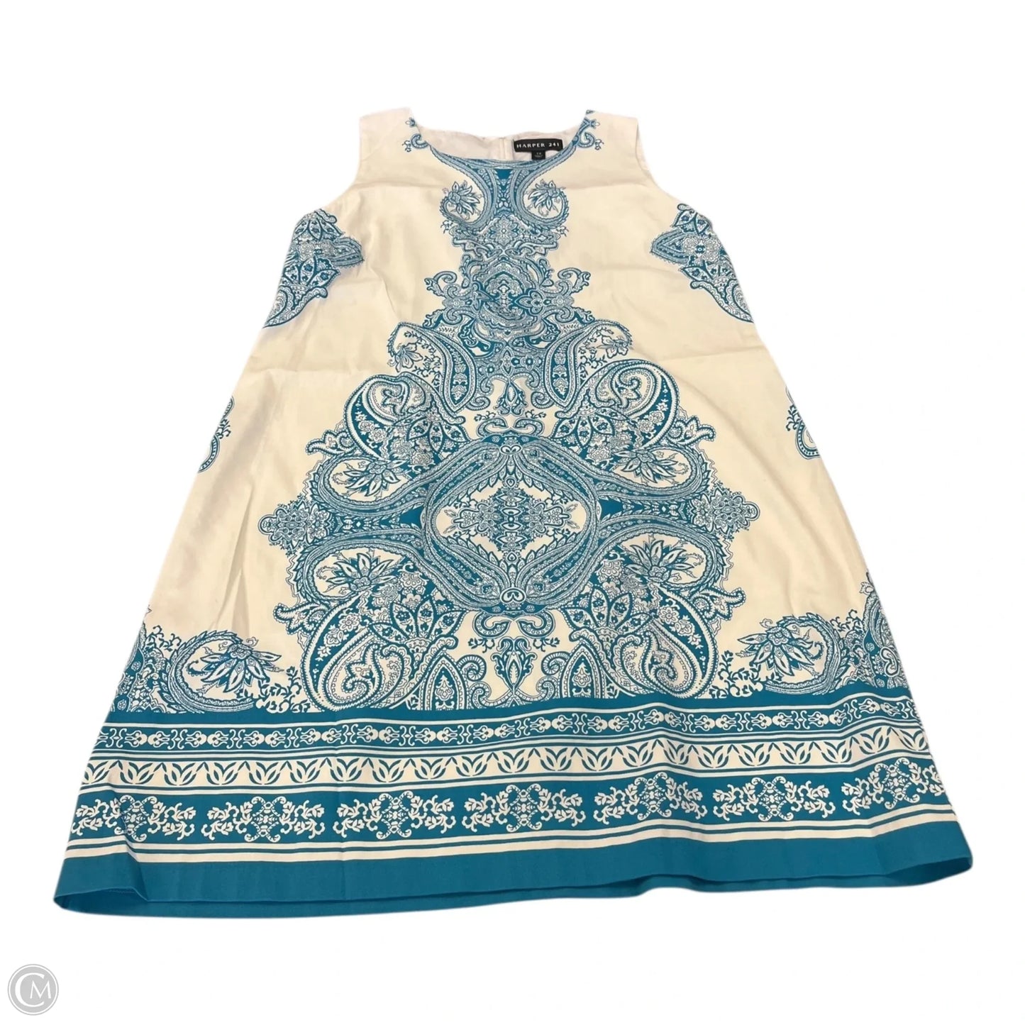 Dress Casual Short By Harper In Blue & White, Size: 14