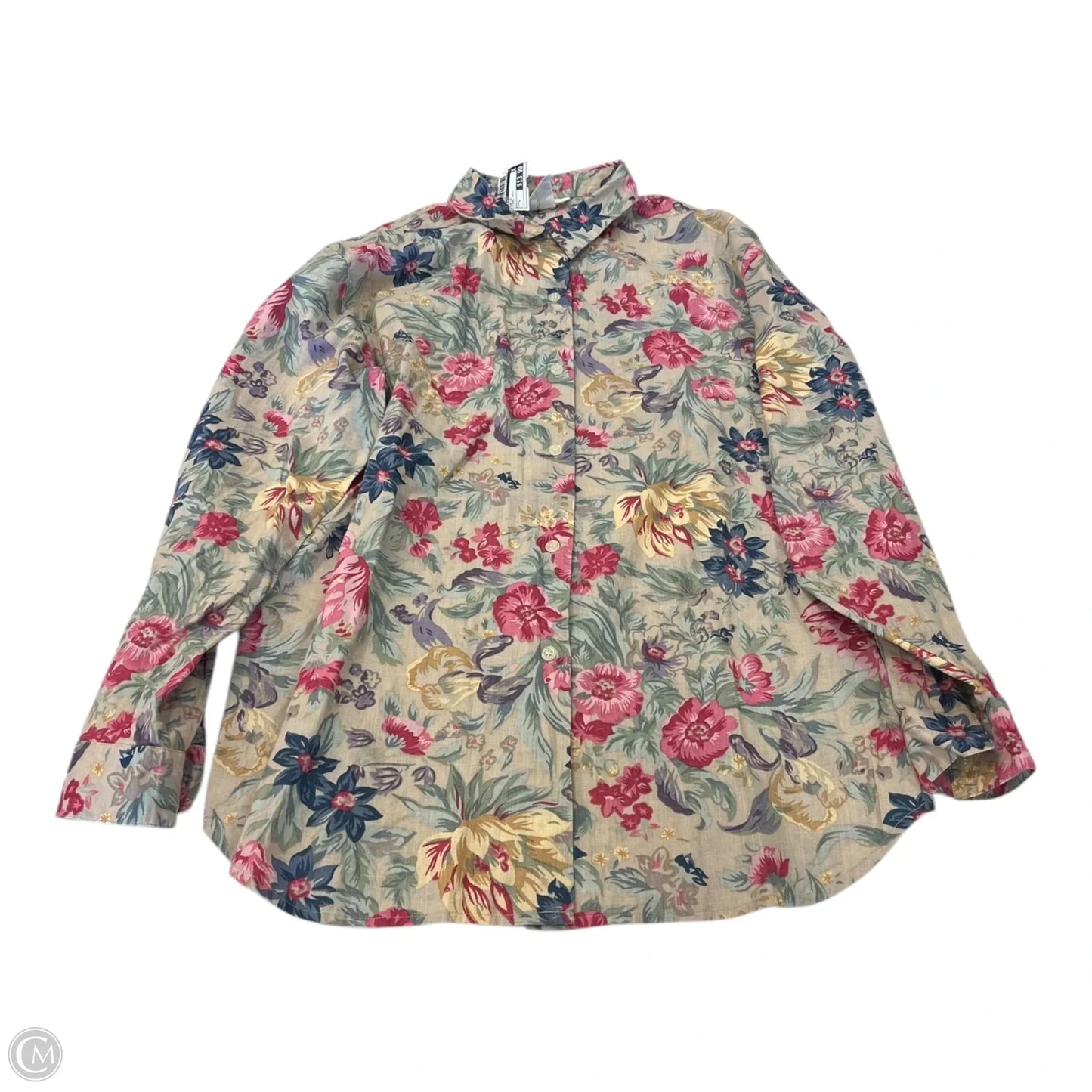 Top Long Sleeve By Talbots In Floral Print, Size: L