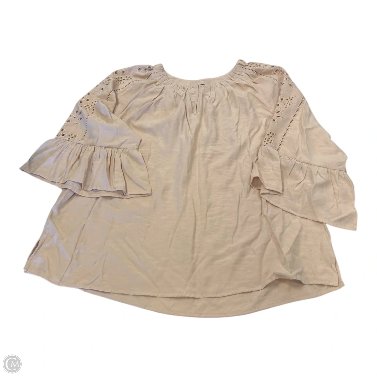 Top 3/4 Sleeve By Democracy In Beige, Size: L