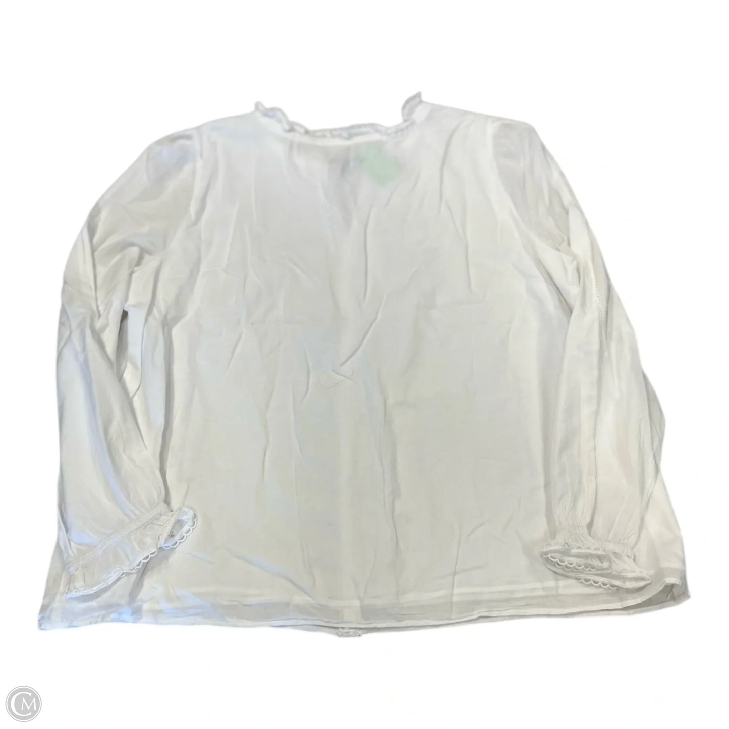 Top Long Sleeve By Talbots In White, Size: Xl